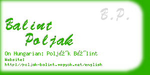 balint poljak business card